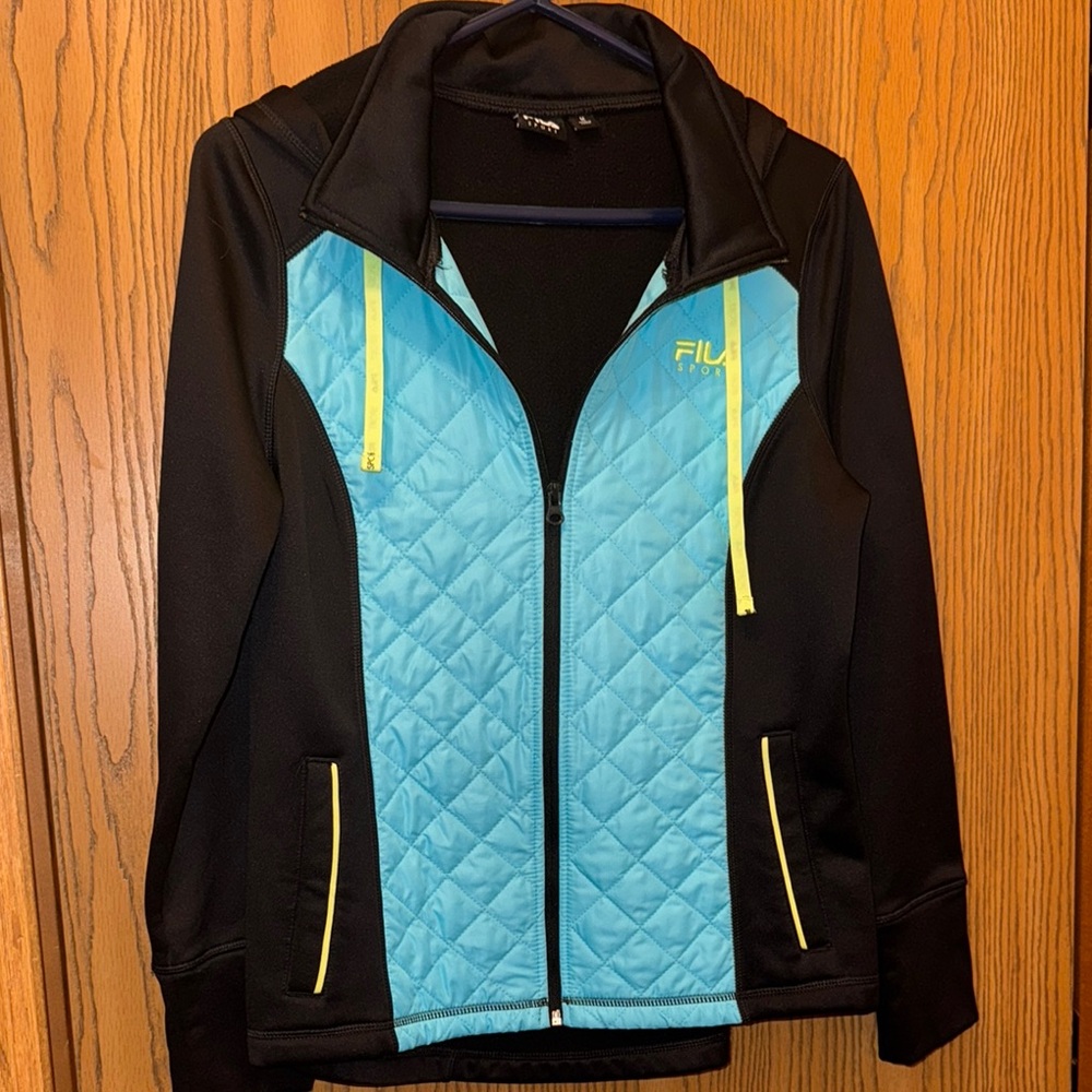 Fila Black and Blue zip up jacket with hood